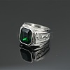 Rectangle 304 Stainless Steel with Cubic Zirconia Finger Rings for Men FS-WG909F6-35-1