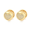 Brass Pave Clear Cubic Zirconia Hoop Earrings EJEW-M258-19G-1