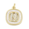 Rack Plating Brass Micro Pave Clear Cubic Zirconia Pendants KK-E102-33G-N-1