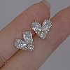 Heart Alloy Clear Cubic Zirconia Stud Earrings FS-WG9E6BA-01-1