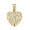 Rack Plating Brass Pave Cubic Zirconia Pendants KK-U029-10G-03-1