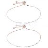 2Pcs 925 Sterling Silver Box Chain Slider Bracelet Making MAK-BBC0001-23-1