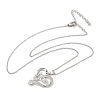 Mother's Day Brass Micro Pave Clear Cubic Zirconia I Love You Mom Heart Pendant Necklaces for Women LS-NJEW-C085-01D-P-2