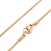 Natural Quartz Flat Round Pendant Necklace with 304 Stainless Steel Snake Chain NJEW-K244-07G-4