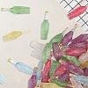 60Pcs 6 Colors Dummy Bottle Transparent Resin Cabochon RESI-SC0036-42-7