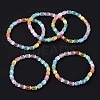 Dyed Natural Selenite Oval Beaded Stretch Bracelet for Women BJEW-I312-03A-1