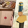 1Pc Golden Tone Brass Wax Seal Stamp Heads with Bamboo Stick Shaped Handles STAM-CP0001-05N-7