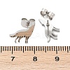 Non-Tarnish Wolf 304 Stainless Steel Stud Earrings for Women LS-EJEW-Z017-13P-2