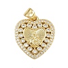 Brass Micro Pave Cubic Zirconia Pendants KK-P323-11D-G01-1