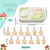 Wood Mushroom House Pendant Locking Stitch Markers HJEW-NB00121-2