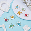 8Pcs 4 Colors Glass Seed Beaded Star Pendants PALLOY-GO00067-4