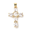 Brass Cubic Zirconia Pendant ZIRC-C021-33G-1