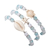 3Pcs 3 Styles Round Acrylic & Glass Beaded Stretch Bracelet Sets BJEW-JB10730-02-5