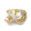 Real 18K Gold Plated Rack Plating Brass Micro Pave Clear Cubic Zirconia Pendants KK-C015-29G-04-2