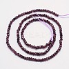 Faceted Rondelle Natural Garnet Bead Strands LS-G-I156-08-2