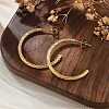 304 Stainless Steel Twist C-Shaped Stud Earrings EJEW-R017-03G-03-5
