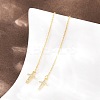 Cross Brass Micro Pave Clear Cubic Zirconia Ear Thread EJEW-H182-14G-1