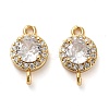 Brass Pave Cubic Zirconia Connector Charms KK-D093-09G-02-1