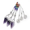 Chakra Jewelry Natural Amethyst Cone Dowsing Pendulums G-G771-E02-1