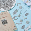 100Pcs 7 Styles Iron Filigree Pendants IFIN-WR0001-20-4