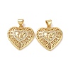 Brass Cubic Zirconia Pendants KK-G453-18G-2