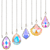 Teardrop Glass Ceiling Fan Pull Chain Extenders AJEW-BC00010-1