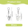 60Pcs Rock Gesture Alloy Pendant Decorations HJEW-DC00111-2