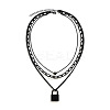 Punk Style Alloy 3 Layer Lock Pendant Necklaces for Women WG28CE4-01-5
