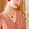 8Pcs 8 Styles Natural Mixed Gemstone Heart Pendant Necklace with Alloy Chains NJEW-FI0001-45-6