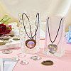 32Pcs 3 Styles Tibetan Style Alloy Pendant Cabochon Settings with Transparent Glass Cabochons FIND-TA0004-79-6
