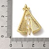Rack Plating Brass Micro Pave Clear Cubic Zirconia Pendants KK-U019-23G-3