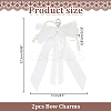 2Pcs Plastic Imitation Pearl & Lace Bowknot Pendant Decorations DIY-HY0002-09-2