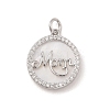 Mother's Day Brass Micro Pave Cubic Zirconia Pendants X-KK-A207-06P-1