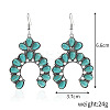 Bohemian Style Alloy Synthetic Turquoise Dangle Earrings FS-WG7654C-13-1
