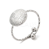 Non-Tarnish 304 Stainless Steel Flat Round Open Cuff Ring for Women RJEW-M149-14P-3