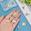 10Pcs 5 Style Brass Micro Pave Clear Cubic Zirconia Pendants KK-BBC0003-54-3