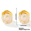 Vintage Brass Enamel Mountain Camellia Hoop Earrings AP2045-1-1