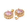 Brass Micro Pave Cubic Zirconia Charms KK-E068-VC423-3