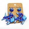 Alloy & Acrylic Dangle Stud Earrings FS-WG106F8-01-6