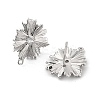 Brass Micro Pave Cubic Zirconia Stud Earring Findings KK-K371-39P-2