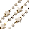 Handmade 304 Stainless Steel Synthetic Turquoise Star Link Chains CHS-L032-06G-01-1