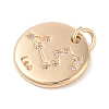 Brass with Clear Cubic Zirconia Pendants KK-N256-24E-G-2