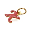Ion Plating(IP) 304 Stainless Steel Enamel Alphabet Charms STAS-F308-02G-K-2
