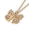 Initial Letter with Butterfly Pendant Necklace NJEW-C026-01G-A-3