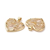 Brass Cubic Zirconia Pendants KK-G453-05G-3