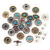 24 Sets 12 Colors Alloy Synthetic Stone Beads Buttons BUTT-TA0001-22-3