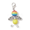 Bees Resin & Synthetic Turquoise Pendant Decorations HJEW-JM03536-4