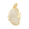 Brass Micro Pave Clear Cubic Zirconia Pendants KK-Z073-21G-1