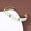 304 Stainless Steel Enamel Cuff Bangles for Women LS-BJEW-H637-02B-G-3