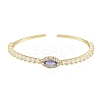 Cubic Zirconia Horse Eye Open Cuff Bangle BJEW-G651-08G-03-1